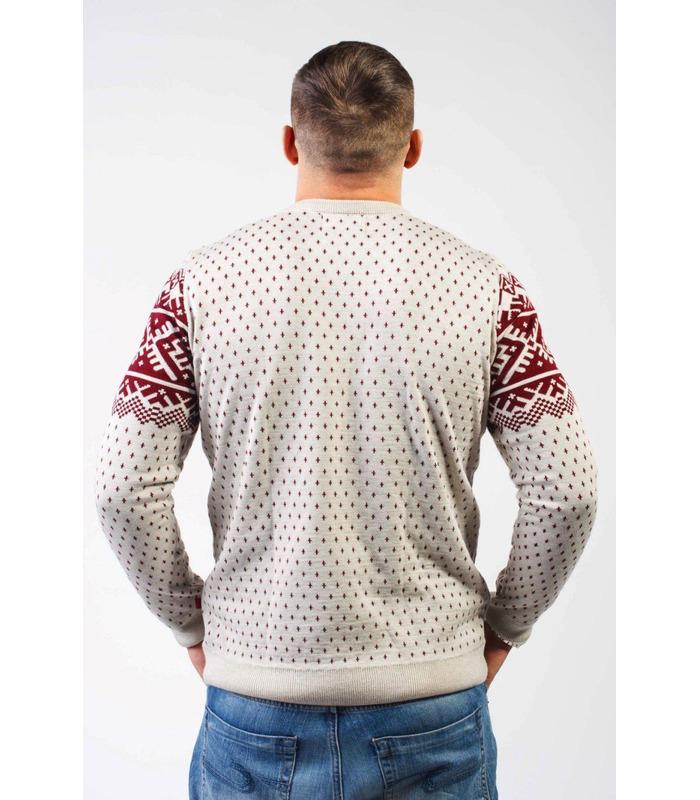 Чоловічий в'язаний светр з зимовим візерунком (01).