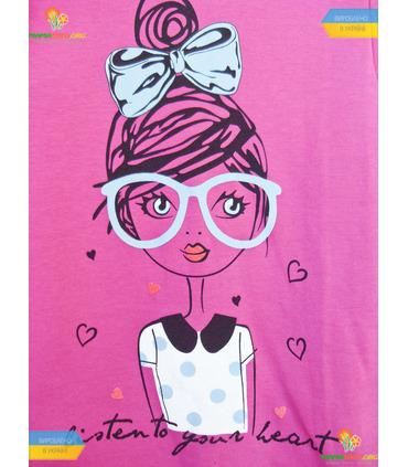 Джемпер для девочки "Слушай своё сердце" (ФБ524) интерлок.