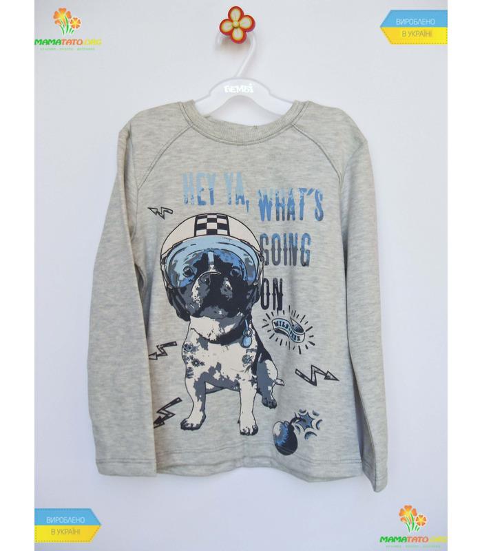 Джемпер для мальчика "Собака в каске" бол.(ФБ395) интерлок.