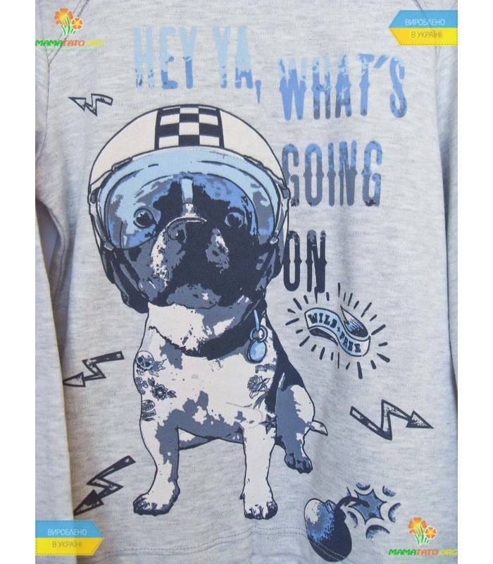 Джемпер для мальчика "Собака в каске" бол.(ФБ395) интерлок.