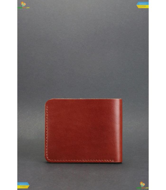 Шкіряне портмоне 4.1 з чотирма кишенями, Коньяк.