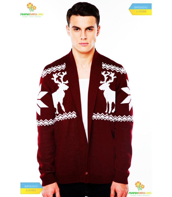 Мужской вязаный кардиган (мод.54).