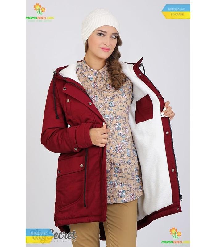Тепла куртка-парка для вагітних Ініра.