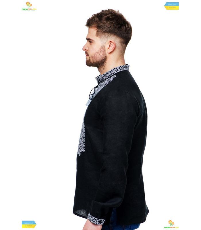 Чоловіча вишиванка з натурального льону (783).