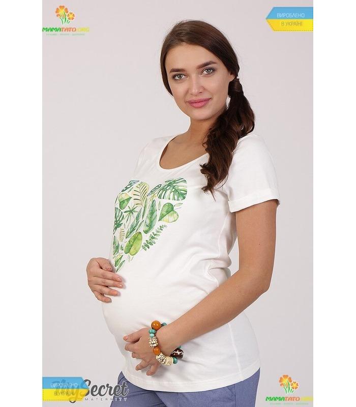 Футболка Листочки, футболки для вагітних