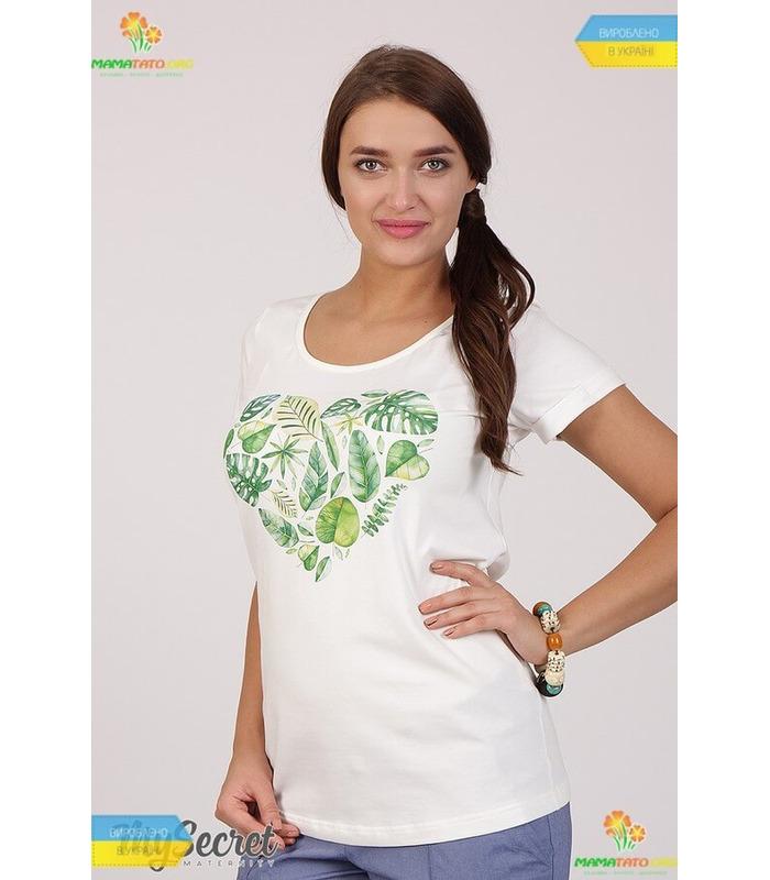 Футболка Листочки, красивая одежда беременным