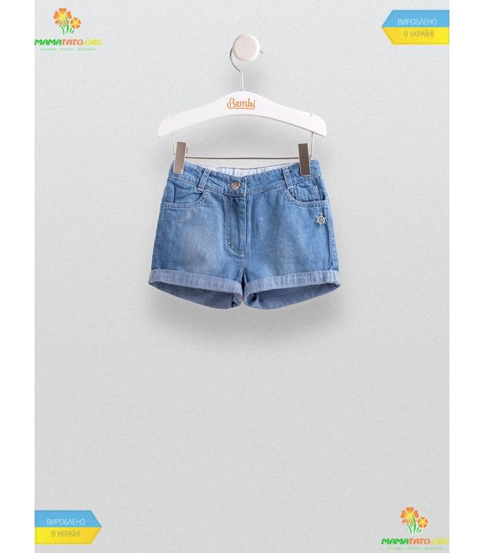 Джинсові шорти для дівчинки ШР447, дитячі шорти джинс