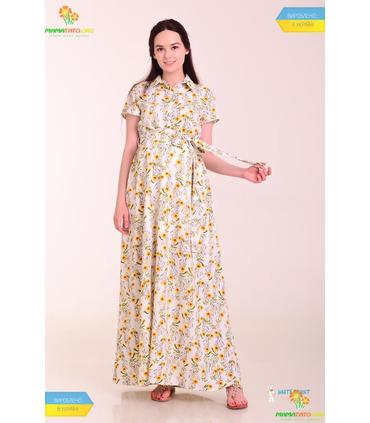 Платье Жасмин Желтые Цветы, для кормящих мам