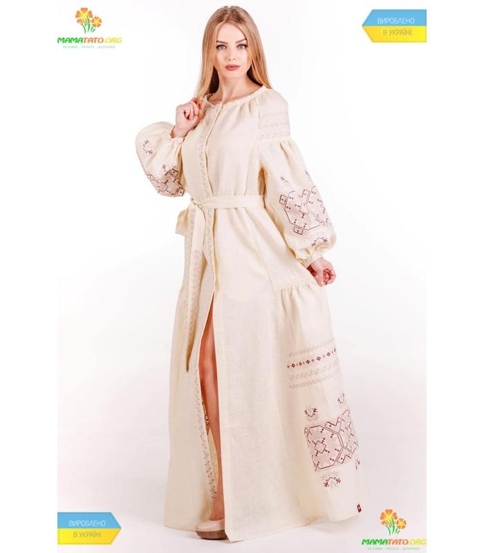 Вишита лляна сукня (мод.0039)