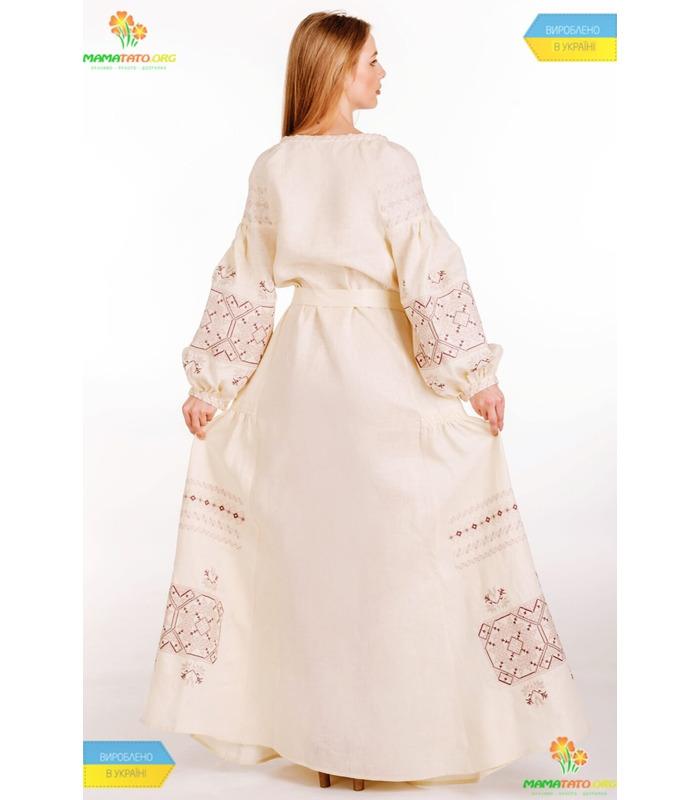 Вишитое льняное платье (мод.0039)