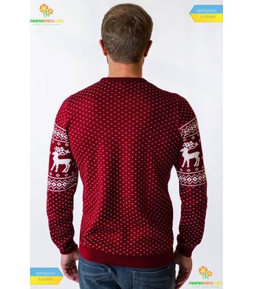 Мужской вязаный свитер Олени мод.79