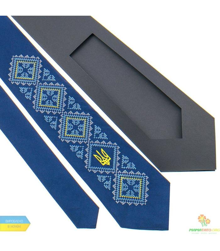 Вишита краватка з тризубом 820