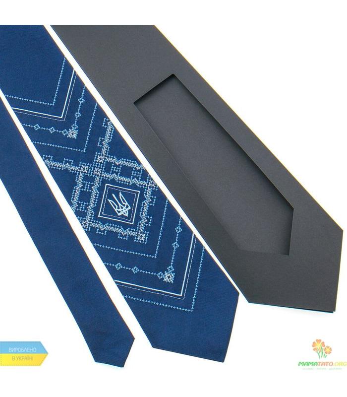 Вишита краватка з тризубом 819