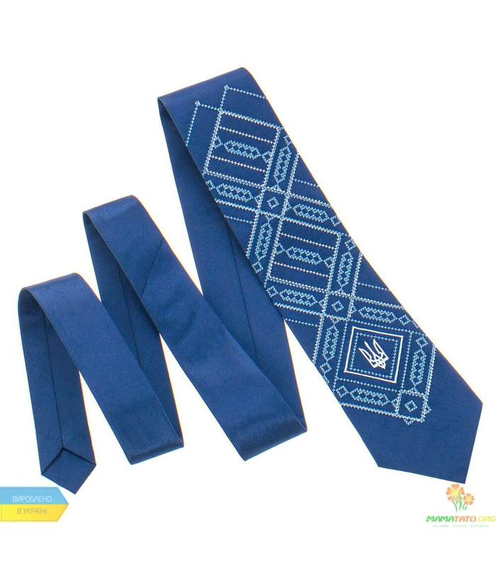 Вишита краватка з тризубом 822