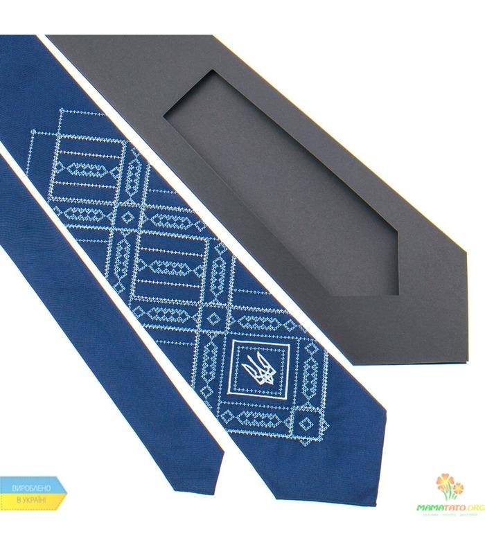 Вишита краватка з тризубом 822