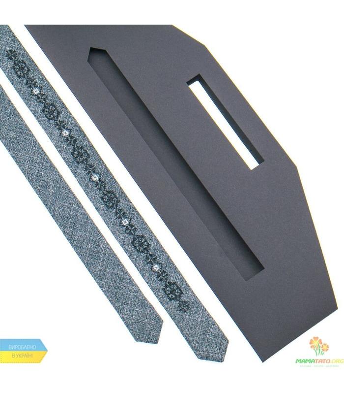 Вишита тонка краватка 828