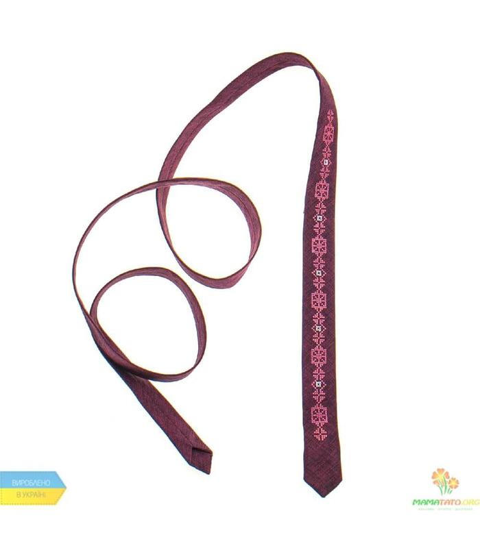 Вишита тонка краватка 836