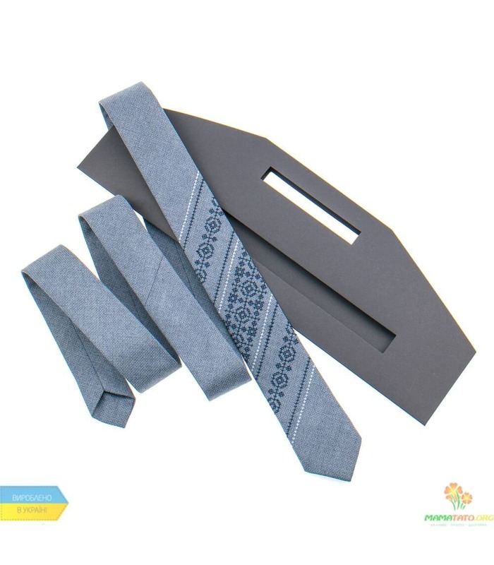 Вузька краватка з вишивкою 851