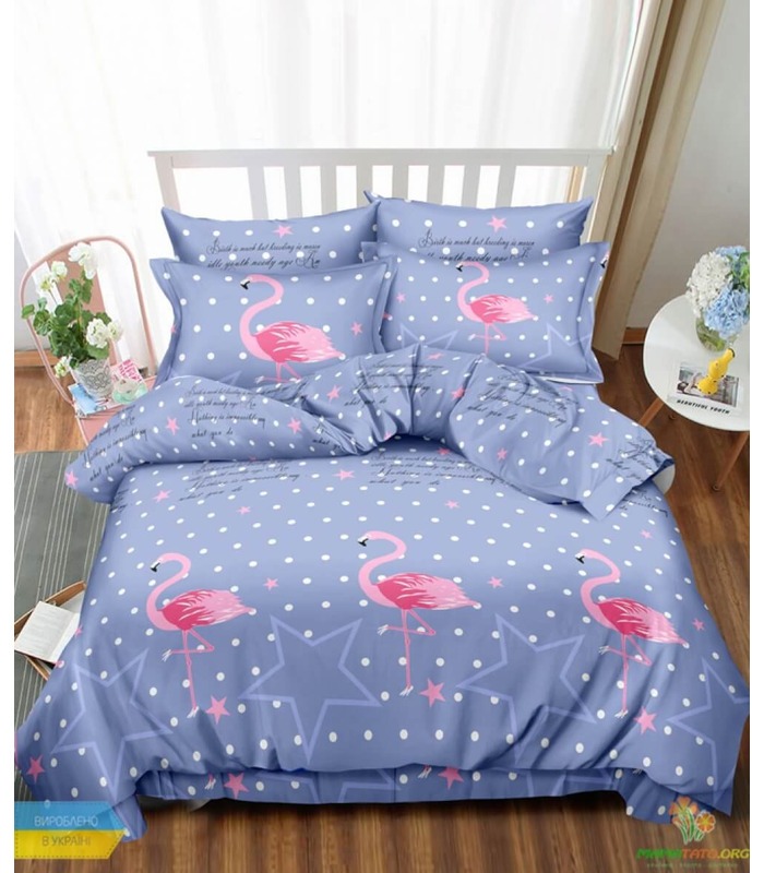 Комплект постельного белья Фламинго-стар ᐉ сатин ※ Украина, натуральная ткань