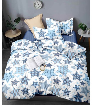 Комплект постільної білизни Зоряний принт ᐉ сатин ※ Україна, натуральна тканина
