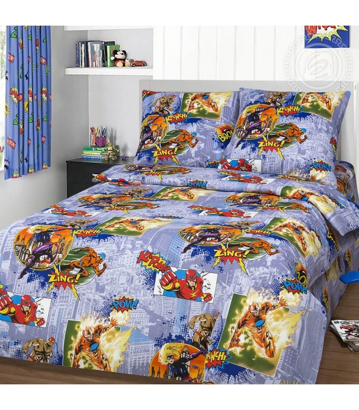 Комплект детского постельного белья "Супергерои" ᐉ бязь ГОСТ, Украина, 100% хлопок