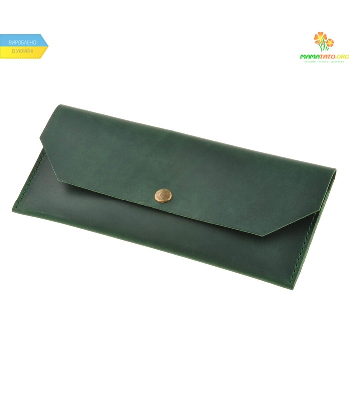 Шкіряний клатч-конверт Смарагд ᐉ Натуральная шкіра, ручна якісна робота