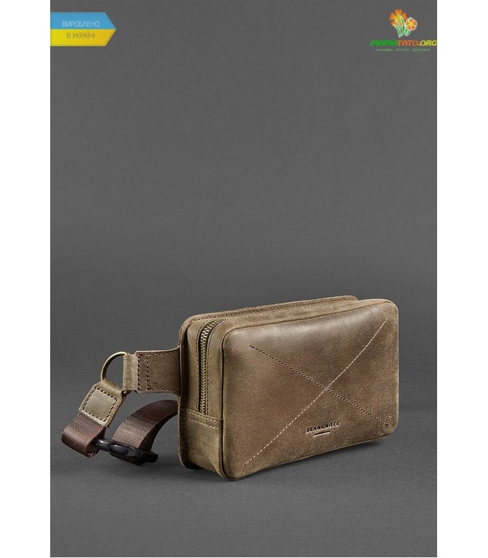 Кожаная сумка на пояс DropBag mini BR коричневая ᐉ Украины, HandMade, натуральная кожа