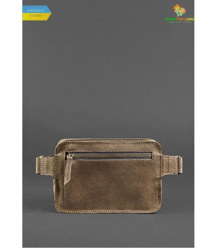 Шкіряна сумка на пояс DropBag mini BR коричнева ᐉ Україна, HandMade, натуральна шкіра