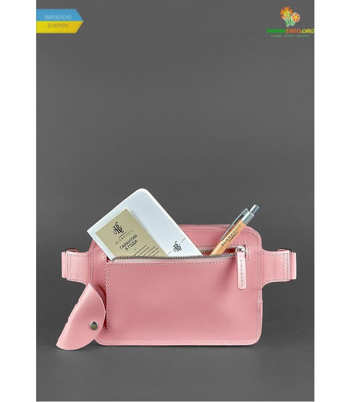 Кожаная сумка на пояс DropBag mini PN Розовый Персик ᐉ Украины, HandMade, натуральная кожа