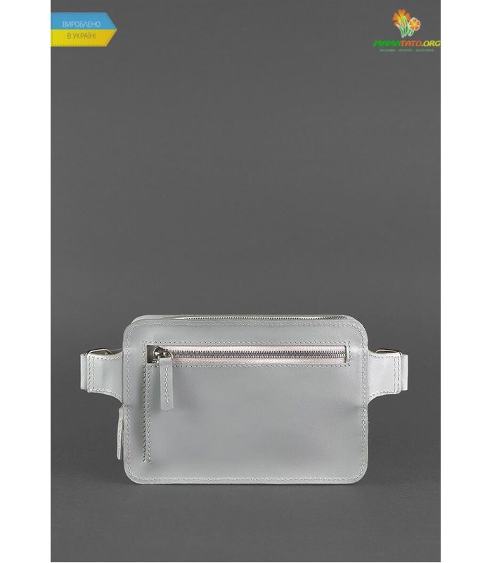 Кожаная сумка на пояс DropBag mini GR Серая ᐉ Украины, HandMade, натуральная кожа