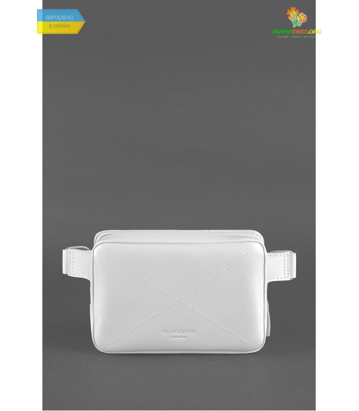 Кожаная сумка на пояс DropBag mini WR Белая ᐉ Украины, HandMade, натуральная кожа