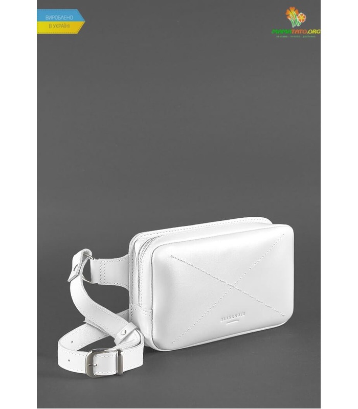 Шкіряна сумка на пояс DropBag mini WR Біла ᐉ Україна, HandMade, натуральна шкіра