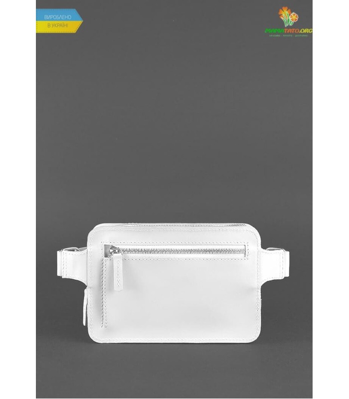 Шкіряна сумка на пояс DropBag mini WR Біла ᐉ Україна, HandMade, натуральна шкіра