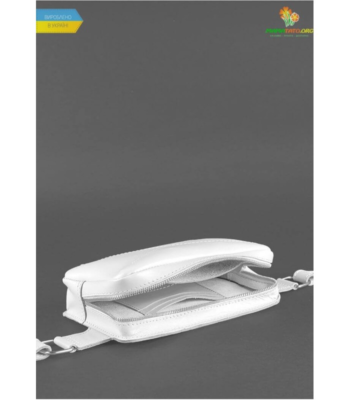 Шкіряна сумка на пояс DropBag mini WR Біла ᐉ Україна, HandMade, натуральна шкіра