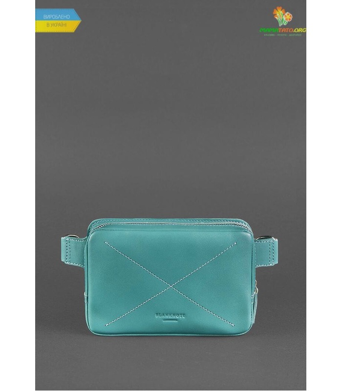 Кожаная сумка на пояс DropBag mini TF Бирюзовая ᐉ Украины, HandMade, натуральная кожа