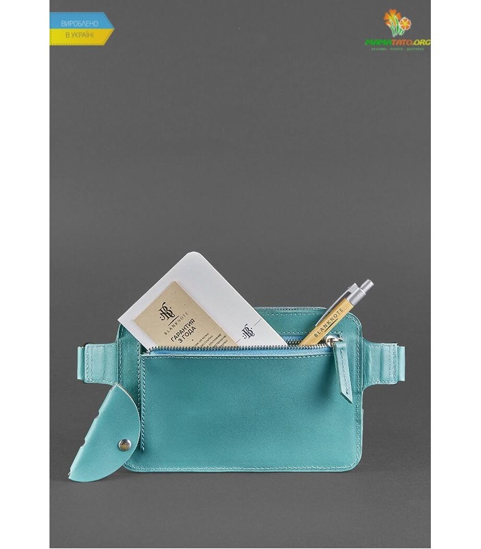 Шкіряна сумка на пояс DropBag mini TF Бірюзова ᐉ Україна, HandMade, натуральна шкіра