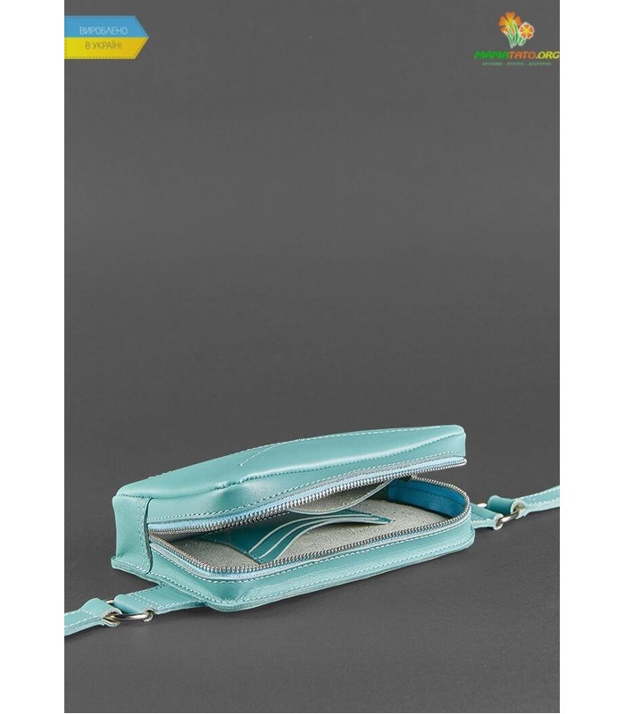 Шкіряна сумка на пояс DropBag mini TF Бірюзова ᐉ Україна, HandMade, натуральна шкіра