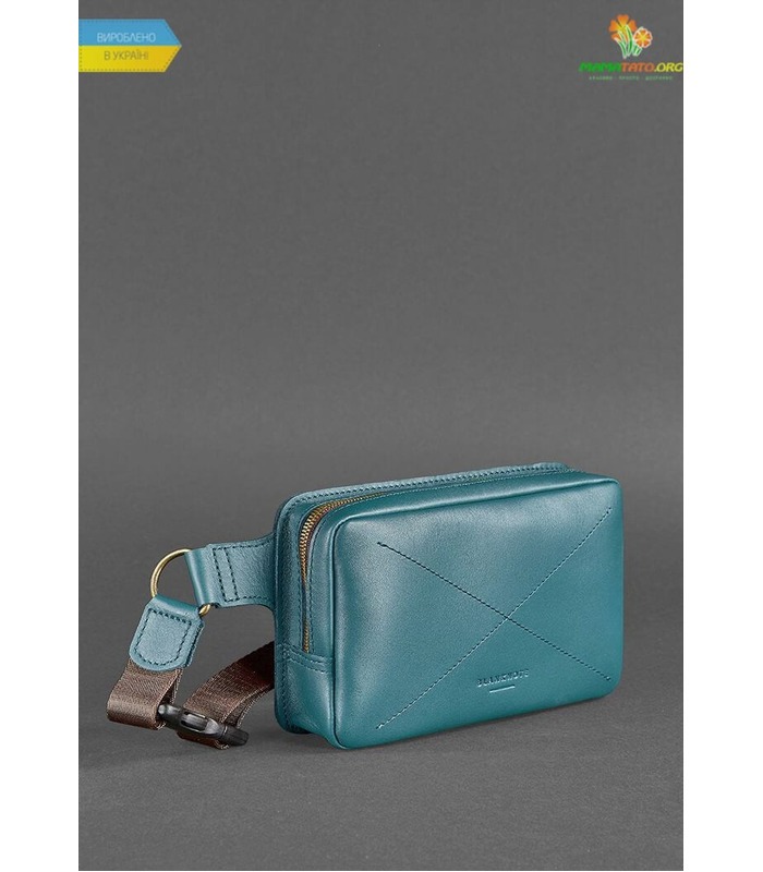 Шкіряна сумка на пояс DropBag mini ML Зелена ᐉ Україна, HandMade, натуральна шкіра