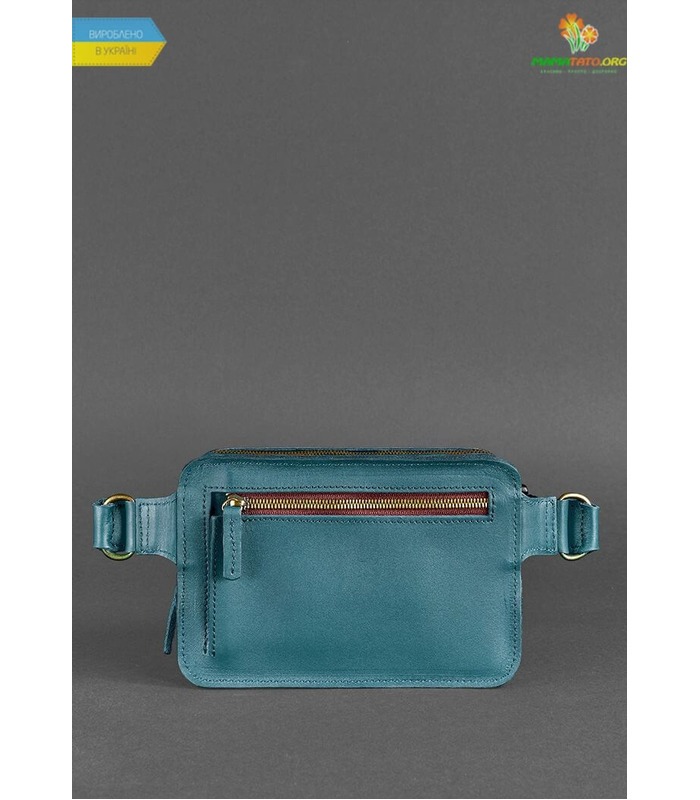 Шкіряна сумка на пояс DropBag mini ML Зелена ᐉ Україна, HandMade, натуральна шкіра