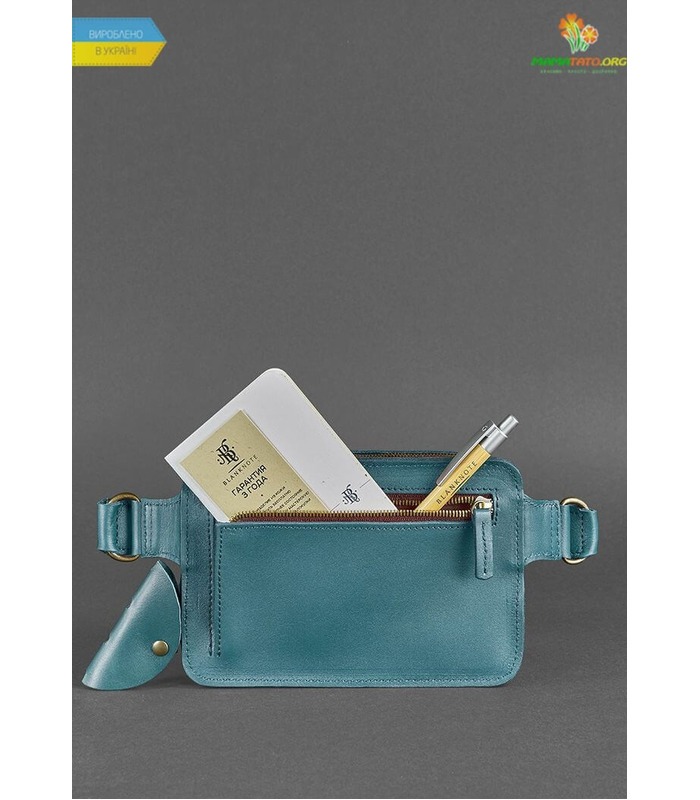 Шкіряна сумка на пояс DropBag mini ML Зелена ᐉ Україна, HandMade, натуральна шкіра