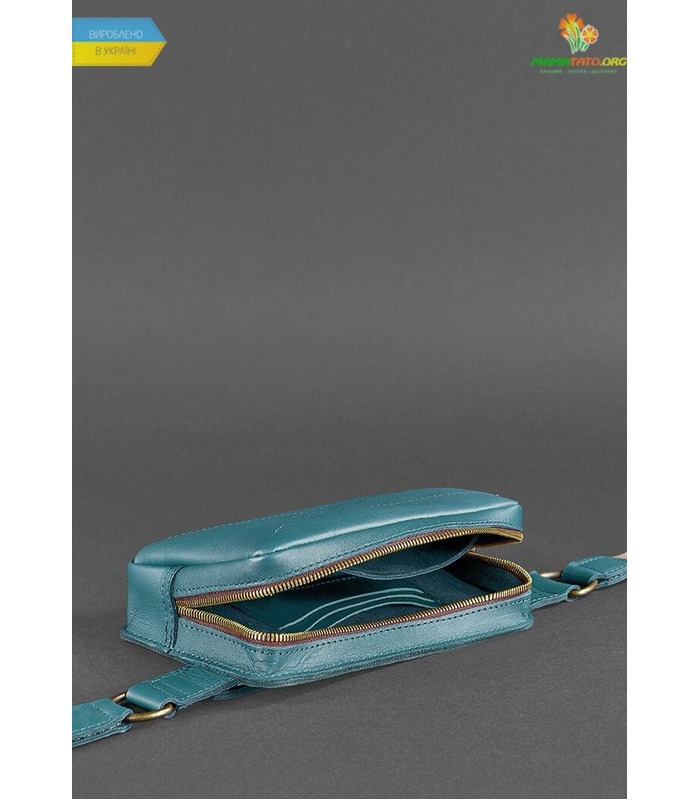 Шкіряна сумка на пояс DropBag mini ML Зелена ᐉ Україна, HandMade, натуральна шкіра