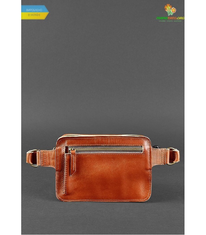 Кожаная сумка на пояс DropBag mini KN Коричневая ᐉ Украины, HandMade, натуральная кожа