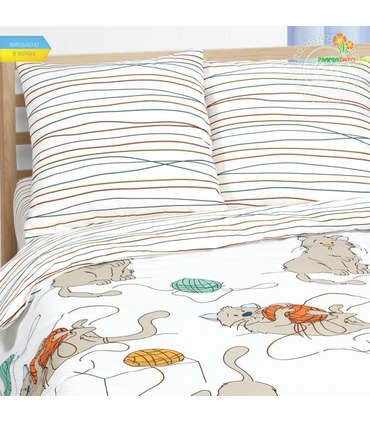 Комплект детского постельного белья "Мягкие лапки" ᐉ Поплин, произведено в Украине