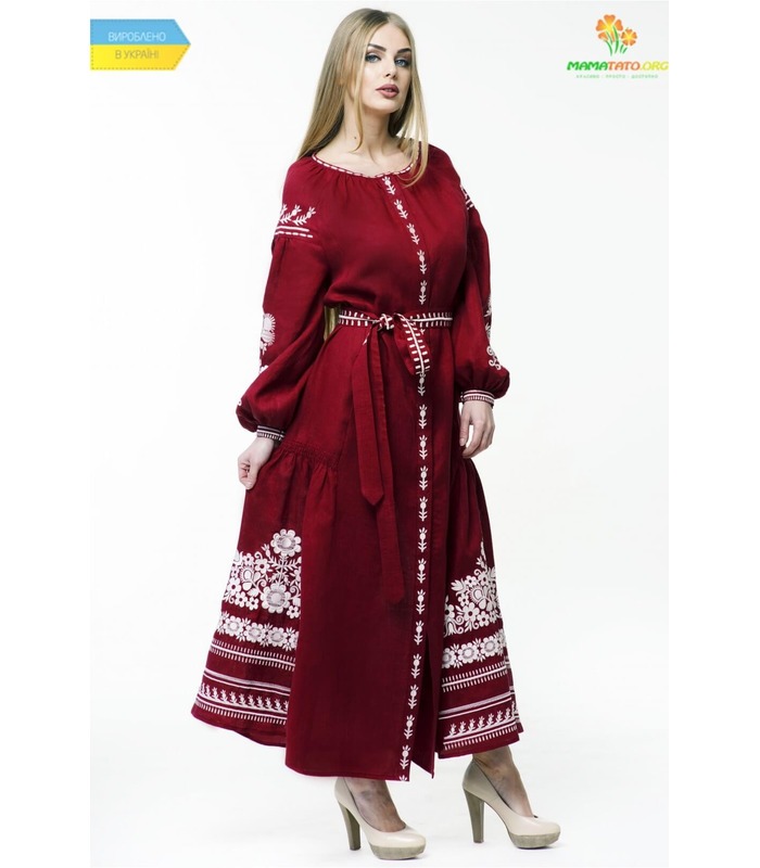 Вишита лляна сукня мод.0026