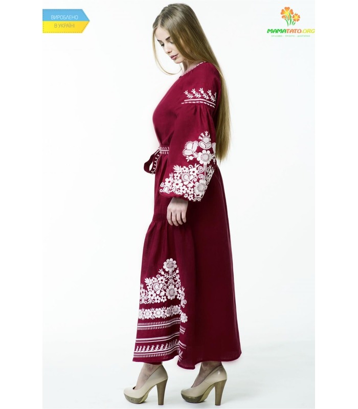 Вишита лляна сукня мод.0026