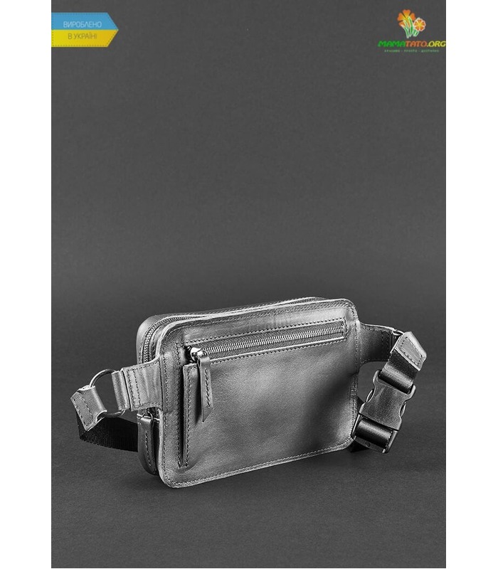 Шкіряна сумка на пояс DropBag mini BK Чорна ᐉ Україна, HandMade, натуральна шкіра