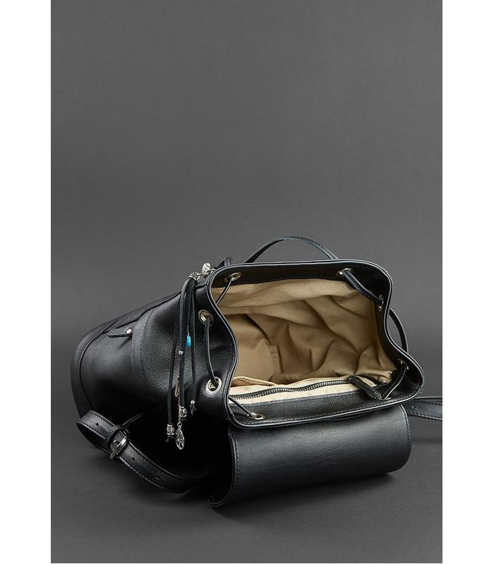 Кожаный рюкзак Олсен (Барби, Оникс).