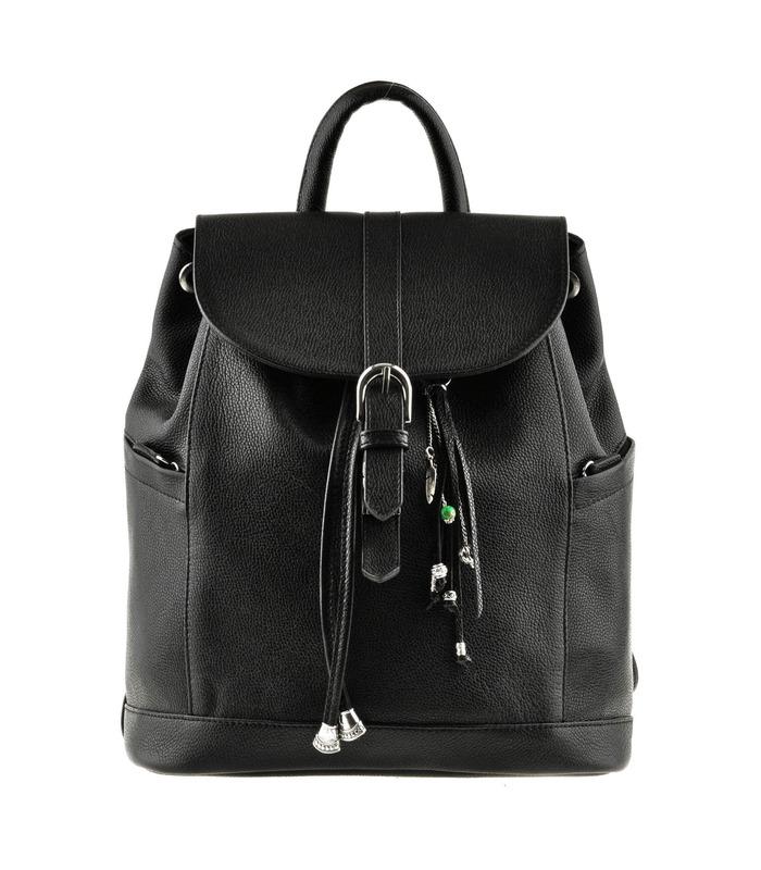 Шкіряний рюкзак Олсен (Барбі, Онікс).