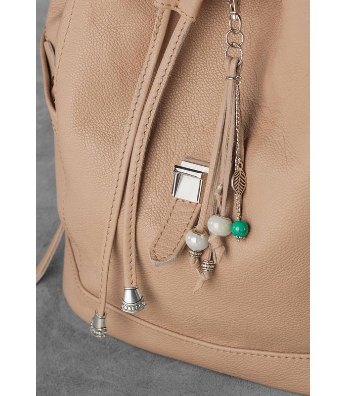 Кожаный рюкзак Олсен (Крем-брюле, Рубин).