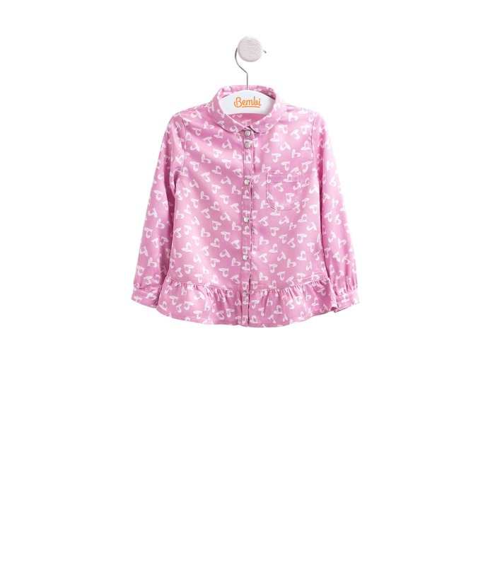 Блуза Сердечко РБ112 ➤ детская розовая блузочка с длинным рукавом